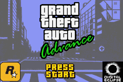 Grand Theft Auto Advance title screen for GameBoy Advance